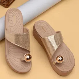 ROCIA By Regal Gold Women One Toe Trendy Platform Sandals-picture-20