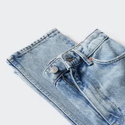 MANGO Women Blue Pure Cotton Mom Fit High Rise Sustainable Jeans image 4