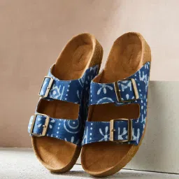 fabindia fashion Fabindia Women Blue Leather Sandals-picture-10