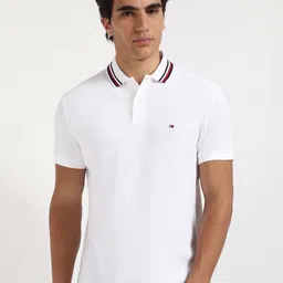 Tommy Hilfiger Men Solid Polo Collar Cotton T-shirt-picture-10