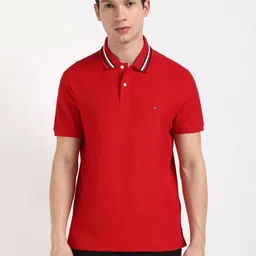 Tommy Hilfiger Men Self Design Polo Collar Cotton T-shirt-picture-21