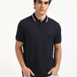 Tommy Hilfiger Men Solid Polo Collar Cotton T-shirt image 1