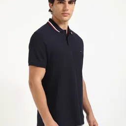 Tommy Hilfiger Men Solid Polo Collar Cotton T-shirt image 5
