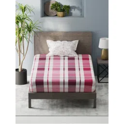 KOPA Single Bedsheet With Pillow Covers (Denim Cotton Feel) Geometric-Pink/Grape (Single)-image-32