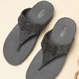 ROCIA By Regal Grey Women Diamond Studded Comfort Wedges Heels-picture-39