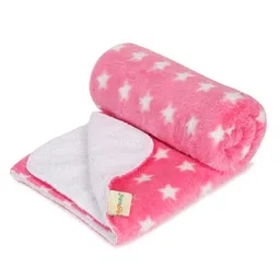 OYO Baby Pink & Grey 2Pcs Geometric Fleece AC Room 350 GSM Single Bed Blankets image 4