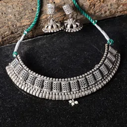 VENI 92.5 Silver-Plated Stone Studded Jewellery Set image 1