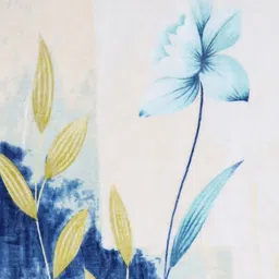 Monte Carlo Blue & Peach Coloured Floral Printed Mild Winter 500 GSM Single Bed Blanket image 5