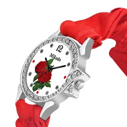 Mikado Women Brass Printed Dial & Straps Analogue Watch GULAB image 2