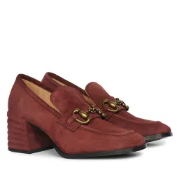 Saint G Womens Burgundy Suede Leather Loafers-image-53