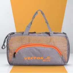 Vector X Polyester Blitz Gym Bag (Grey-Orange) (L)-image-2
