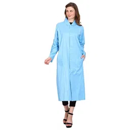 w+ Women|Girl's Waterproof|SnowProof Raincoat|Rainsuit|Barsaati with Cap (Blue) image 5