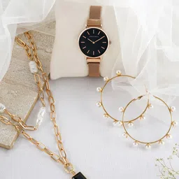 JOKER & WITCH Women Gold-Toned Watch Love Stack Gift Set-picture-30