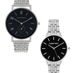 JOKER & WITCH Cole & Vanessa Silver-Toned Couple Watch Gift Set-picture-28