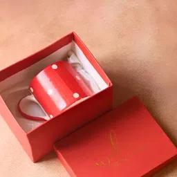 WEAVING HOMES Red & White Printed Ceramic Glossy Mugs Set of Cups and Mugs-picture-38