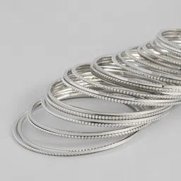 Peora Set of 23 Silver-Plated Alloy Bangles image 4