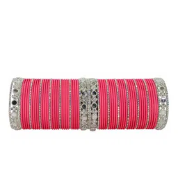 LAVAZZA Set Of 70 Mirror Work Crystal Studded Lightweight Bangles image 2