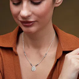 MINUTIAE Silver-Plated Artificial Stones and Beads Mangalsutra image 4