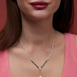 MINUTIAE Silver-Plated Artificial Stones and Beads Mangalsutra image 5