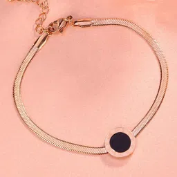 MYKI Women Rose Gold-Plated Cubic Zirconia Charm Bracelet-image-10