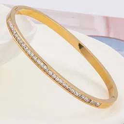 MYKI Women Cubic Zirconia Gold-Plated Bangle-Style Bracelet-picture-24