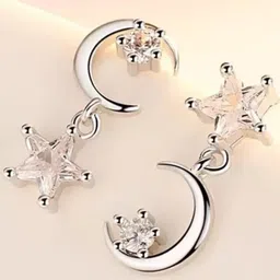 MYKI Silver-Plated Contemporary Drop Earrings image 1