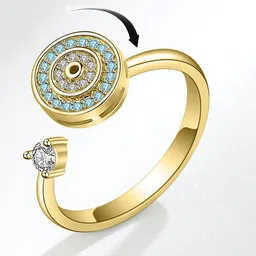 MYKI Gold-Plated & CZ-Studded Adjustable Finger Ring-picture-22