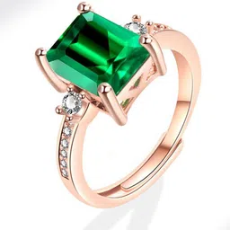 MYKI Rose Gold-Plated CZ Studded Finger Ring-image-59