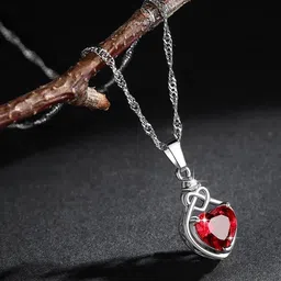 MYKI Silver-Plated Stainless Steel CZ-Studded Pendant With Chain-image-8