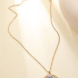 VAGHBHATT Gold-Plated Evil Eye Charm Necklace-picture-48