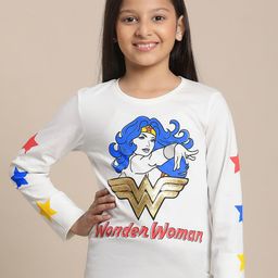Kids Ville Girls Wonder Woman Printed Cotton Tshirt-picture-27