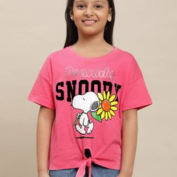 Kids Ville Girls Peanuts Printed Pure Cotton T-shirt-picture-8