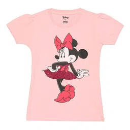 Disney by Wear Your Mind Girls Pink Printed Applique T-shirt-picture-16