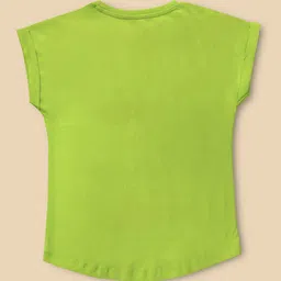 Kids Ville Girls Green Tom & Jerry Printed Pure Cotton T-shirts image 4