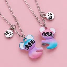 EL REGALO Set Of 2 Abstract Bear Design Pendant With Chain image 4