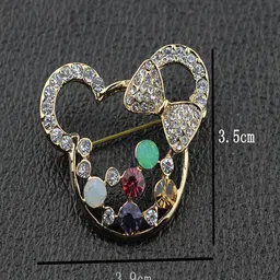 UNIVERSITY TRENDZ Women Mickey Designed Crystal Studded Brooch image 4