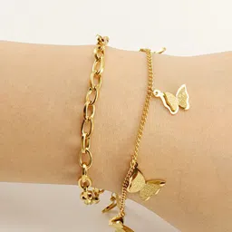 MYKI Cubic Zirconia Gold-Plated Wraparound Bracelet image 5