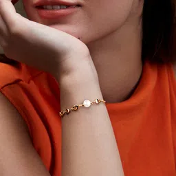 MINUTIAE Brass Crystals Rose Gold-Plated Link Bracelet-picture-12