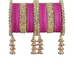 LAVAZZA Set of 38 Crystals Studded Latkan Bangles image 4