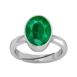 kirti sales 9.25 Ratti Brazilian Emerald Panna Original Gemstone Certified Natural Gemstone AA++ Quality Ring for Men(one Size) image 1