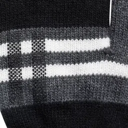 LOOM LEGACY Men Black Patterned Acrylic Hand Gloves image 2