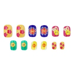JENNA 12-Pcs Star Flower Design Artificial Nails Art Kit With Glue image 5