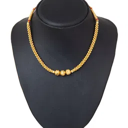 Shining Jewel - By Shivansh Gold-Toned Brass Gold-Plated Mangalsutra Thushi Necklace-picture-12