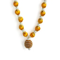 AKSHARA Yellow Gold-Plated Handcrafted Necklace image 3