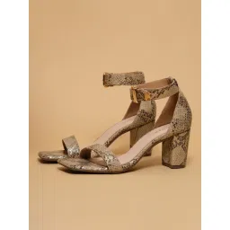 Eridani Ethel Gold Block Sandal Heels image 1