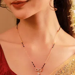 Voylla White Brass Gold Plated Stones Mangalsutra-image-44