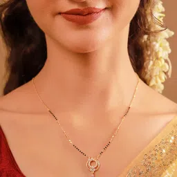 Voylla White Brass Gold Plated Stones Mangalsutra-image-53