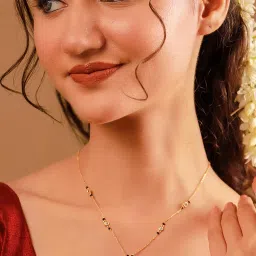 Voylla White Brass Gold Plated Stones Mangalsutra-image-18