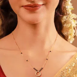 Voylla White Brass Gold Plated Stones Mangalsutra-image-49