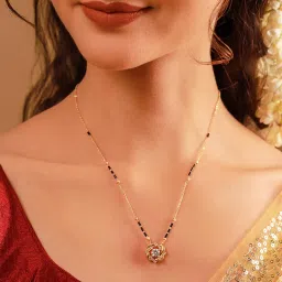 Voylla White Brass Gold Plated Stones Mangalsutra-image-51